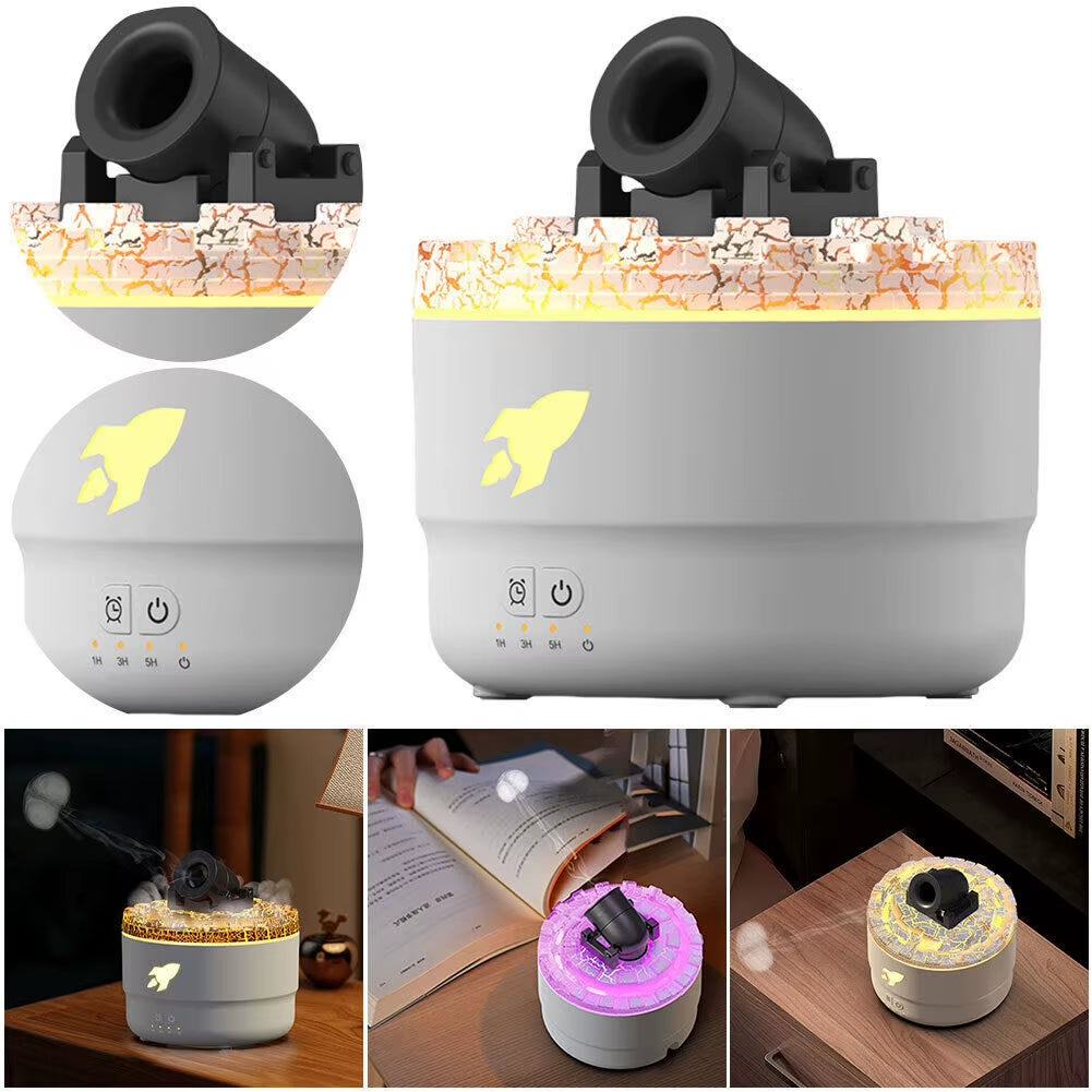 Volcanic Cannons 280ml Air Humidifier and Essential Oil Diffuser for Home and Desktop Aromatherapy